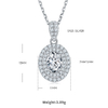 Deluxe egg shaped S925 silver plated white gold Moissanite diamond pendant earring set 1